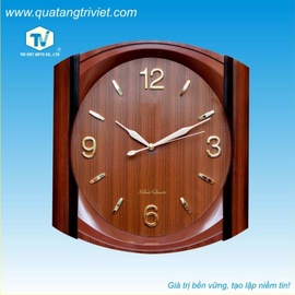 Sản xuất đồng hồ gỗ in logo công ty Trí Việt