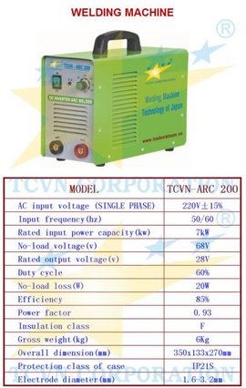 Máy hàn que inverter TCVN-ARC 200