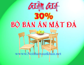 Bộ bàn ăn mặt đá giảm giá 30% tại Nội thất xuất khẩu