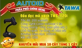 Phân phối đầu đọc mã vạch TAWA TWS-2209, TWS-1120i toàn quốc