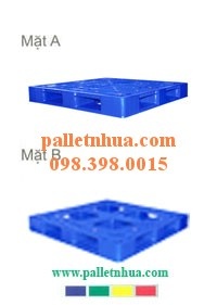 Pallet nhựa kê hàng hóa, dùng xe nâng, có pallet nhựa