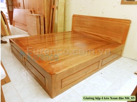 Giường ô kéo giường ngăn kéo gỗ tự nhiên xoan đào cao cấp