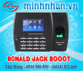 Máy Chấm Công Vân Tay Và Thẻ Cảm Ứng Ronald Jack 8000T - 0916986850 Thu Hằng