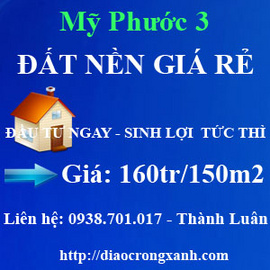 chính chủ cần bán gấp lô L30 mỹ phước 3 bình dương giá rẽ