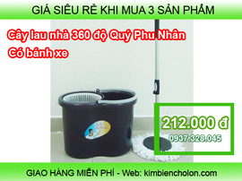 Cây lau nhà có bánh xe 360 Qúy Phu Nhân đa năng