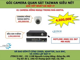 Bộ camera quan sát Taiwan siêu nét 600TVL giá rẻ nhất Hà Nội T11 – T12 2012 !