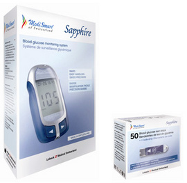 Máy đo đường huyết cao cấp Sapphire - Tặng nhiệt kế điện tử.