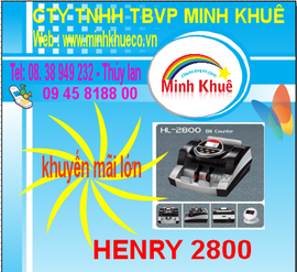 Máy đếm tiền henry HL-2800 UV