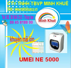 máy chấm công umei NE 5000/ 6000 chính hảng giá rẽ tặng 1 kệ 300 thẻ