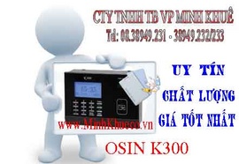 minh khuê bán Máy chấm công bằng thẻ cảm ứng OSIN K -300 tặng 15 thẻ từ 10m cáp