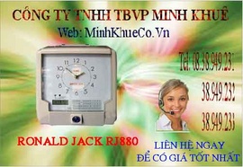 khuyến mãi máy chấm công thẻ giấy rj -880 tại minh khuê tặng them kệ