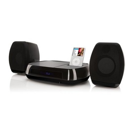 Coby 2-Channel DVD Microsystem with DivX Playback and Universal Dock for iPod. E