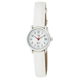 1 2 3 Đồng hồ Timex Womens T2H391 Easy Reader White Leather Strap Nurses Watch