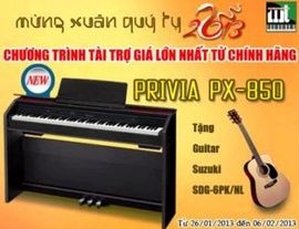 Mua Đàn Piano Điện PX-850BK-giá thấp mà còn được tặng đàn Guitar Suzuki