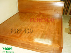 Giường ô kéo, ngăn kéo gỗ Xoan Đào, Sồi Nga Furenco hiện đại, sang trọng