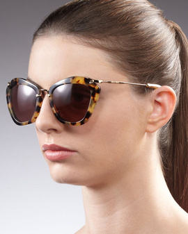 Mắt kính Miu Miu Catwalk Sunglasses, Yellow Havana