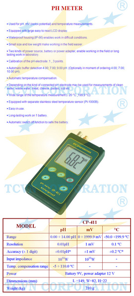 Thiết bị đo nồng độ PH CP-411, CP-105
