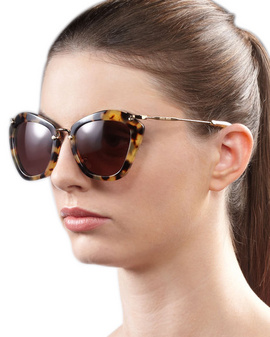 Mắt kính Miu Miu Catwalk Sunglasses Yellow Havana Mua hàng Mỹ tại e24h