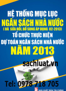 Mục lục ngân sách nhà nước năm 2013, mới nhất