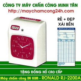 May cham cong RJ-2200A (Tang 500 thẻ + 1ke )