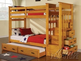 giường 3 tầng màu vàng gỗ tự nhiên