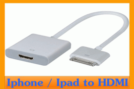 Cáp nối từ máy Apple IPAD sang HDMI để kết nối màn hình iPad (gồm ứng dụng, thuy