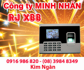 Máy vân tay+Thẻ cảm ứng RJ X-88 lắp đặt tại Hậu Giang, giá rẻ. Lh:0916986820 Ngân