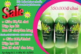 Giảm giá 10% đến 5% khi mua một nước diệp lục loại 730ml