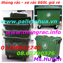 Long An: Xe rác, xe gom rác, thùng rác 660L, thung rac nhua, thùng rác giá rẻ CL1613446P9