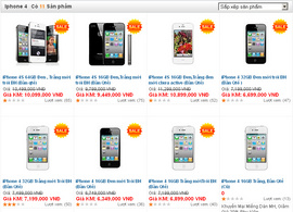 iPhone 4S 16GB Đen, Trắng mới trôi BH (Bản Qtế) Giá KM: 9,499, 000Đ