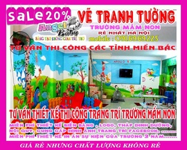 tranh ve tuong cua truong mam non