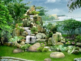 Chuyên thiết kế thi công sân vườn, tiểu cảnh, thác nước, hòn non bộ, tiểu cảnh.