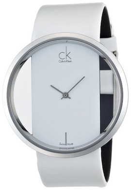 Đồng hồ nữ Calvin Klein Quartz, Genuine White Leather Strap K9423101