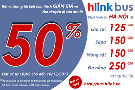Chương trình khuyến mại đặc biệt của HLINK - BUS giảm giá đặc biệt.