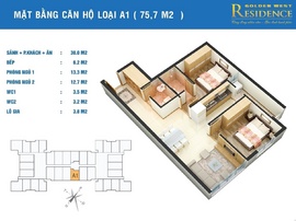 Bán chung cư Golden West Lê Văn Thiêm diện tích nhỏ 75m