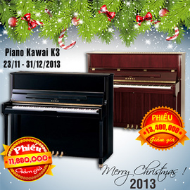 Đàn piano kawai K3 giảm giá sốc chào mừng giáng sinh 2013