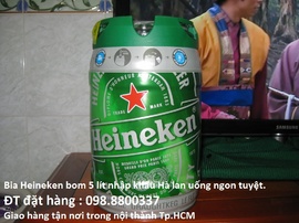 Bom bia Heineken 5 lít Hà lan uống ngon tuyệt - ĐT : 098. 8800337