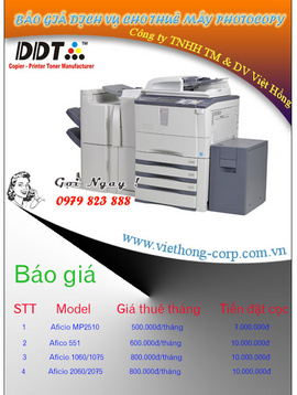 Báo giá dịch vụ cho thuê máy photocopy giá rẻ