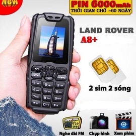 Điện thoại Land rover A8+ dung lượng pin tới 6000 mAh
