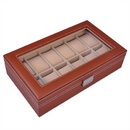 Tp. Hồ Chí Minh: Hộp đựng đồng hồ Watch Box Large 12 Mens Black Leather Display Glass Top Jewelry CL1317431