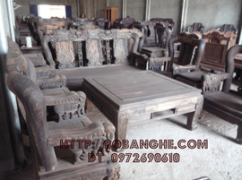 Bộ bàn ghế gỗ mun Minh Quốc voi vai 12 QV08