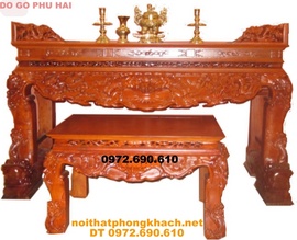 Sập thờ ,Bàn thờ tứ linh hổ phù ST22