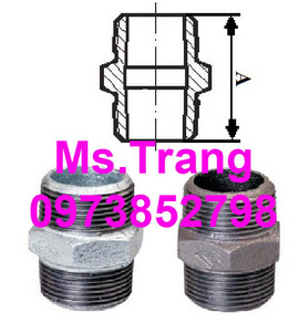 Nối hai đầu ren mạ kẽm (haiđầu răng ngoài) Dn15 - Dn100