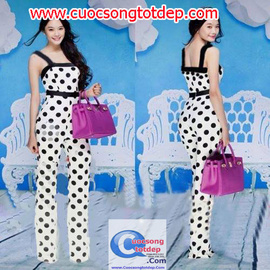 Đồ Bay Jumpsuit chấm Bi Á Hậu Linh Chi