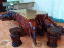 Bà Rịa-Vũng Tàu: Bộ bàn ghế gỗ xà cừ 12 con giáp (7 ghế) CL1338465