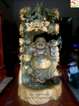 Phật Di Lặc gỗ đổi màu (PL355)