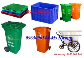 Đại lý thùng rác có bánh xe-thùng nhựa, pallet nhựa -Thung rac cong cong