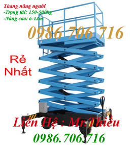 Thang nâng, thang nâng tự hành, bán tự hành tải trọng 150-1000kg, nâng cao 6-16