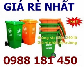 Bán Thùng rác nhựa HDPE 120lit 240lit, Xe gom rác tôn 400lit 500lit