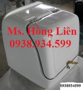 Thùng chở hàng sau xe máy, thùng chở hàng lớn. KT: 60 x 62 x 57 cm-